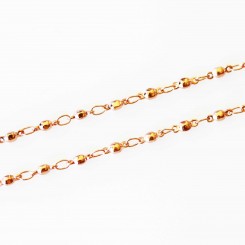 Ball Link Necklace - 28 inches (71cm) Rose Gold Tone